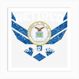 Retired Us Air Force Distressed Veteran Art Print