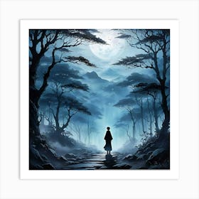 Moonlight In The Woods Art Print