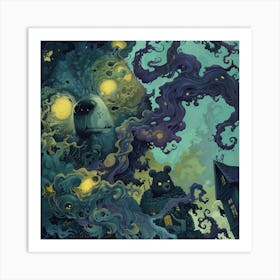 Bear In The Night Art Print