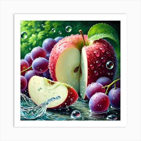 Apple and Grapes in Harmony 2 Art Print