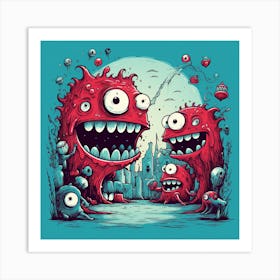 Monsters 3 Art Print