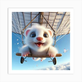 Little Mouse In A Hot Air Balloon Art Print