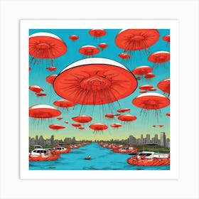 Aliens In The Sky Art Print