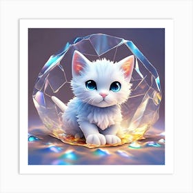 Ice Crystal Kitten 1 Art Print