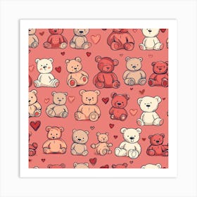 Teddy Bears Seamless Pattern 1 Art Print