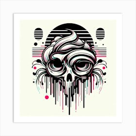 Skull With Dripping Paint Art Print