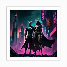 Shadows of the Urban Abyss: The Rise of the Midnight Titan 4 Art Print