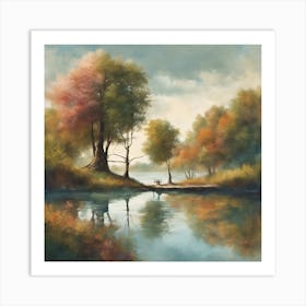 Autumn On The Lake Art Print