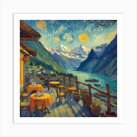 Van Gogh Painted A Cafe Terrace At The Foot Of The Himalayas Art Print