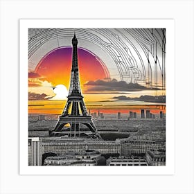 Sunset In Paris 14 Art Print