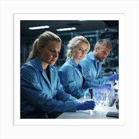 Group Of Scientists Working In Laboratory Art Print