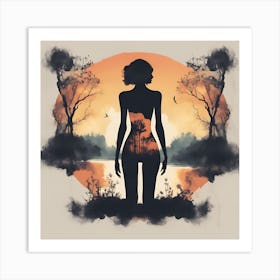 Silhouette Of A Woman 3 Art Print