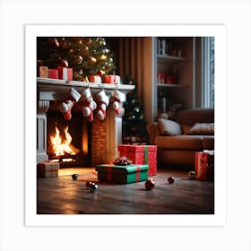 Christmas In The Living Room 36 Art Print