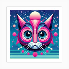 Biscuit Low Poly Cat 1 Art Print