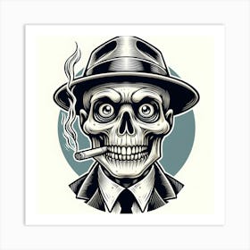 Skeleton In A Hat 2 Art Print