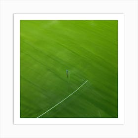 Lawn Green Grass Line Drone Person Surface Field Descending Adult Day Greenery Sharpened (6) Art Print