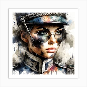 Watercolor Napoleonic Soldier Woman #5 Art Print