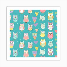 Colorful Owls 7 Art Print