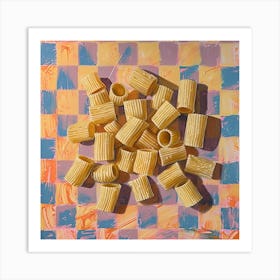 Rigatoni Pasta Checkerboard 2 Art Print