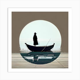 Man On A Boat Art Print