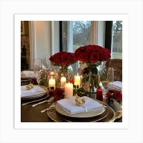 Valentine'S Day Table Setting 5 Art Print