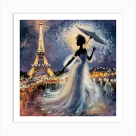 Parisian Essence An Impressionist Silhouette Of Elegance (3) Art Print