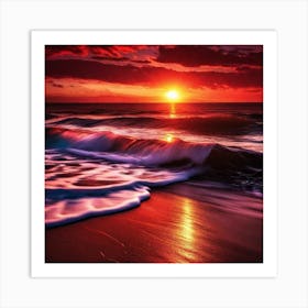 Sunset On The Beach 367 Art Print