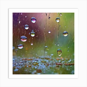 Raindrops On A Window Art Print