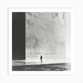 Man Walking In Front Of A Grey Wall - city wall art, colorful wall art, home decor, minimal art, modern wall art, wall art, wall decoration, wall print colourful wall art, decor wall art, digital art, digital art download, interior wall art, downloadable art, eclectic wall, fantasy wall art, home decoration, home decor wall, printable art, printable wall art, wall art prints, artistic expression, contemporary, modern art print, Art Print