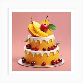 3d Cake Art Print