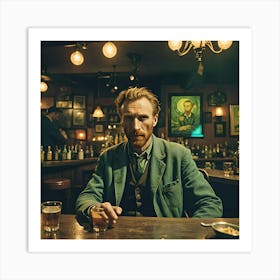 Vincent Van Gogh Sitting At Cafè Art Print