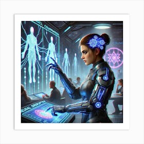 A Sci Fi Scene Showcasing Saren Deyra Neural Disruption Art Print