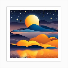 NIGHT VECTOR ART Art Print