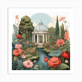 Gazebo In The Garden Art Print