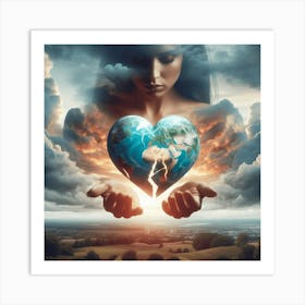 Earth In The Hands Of A Woman 5 Art Print