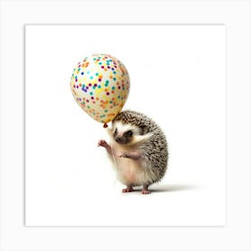 Hedgehog Holding A Balloon Art Print