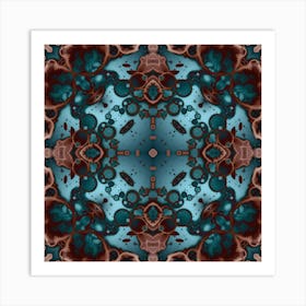 Pattern Blue Star From Spots 1 Art Print