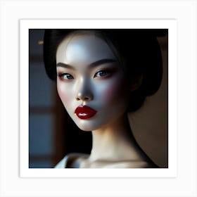 Geisha Creative Illustration Artwork 10 Art Print