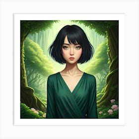 Beautiful Asian Lady Art Print