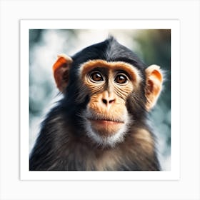 Chimpanzee Portrait 10 Art Print