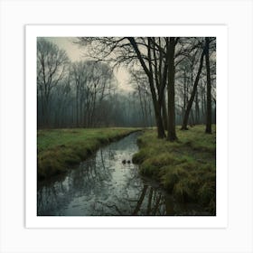 Stream In A Forest Art Print