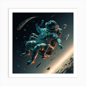 Astronaut In Space Art Print