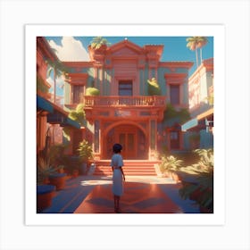 Girl In A House Art Print