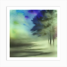 Trees In Watercolor Art Print