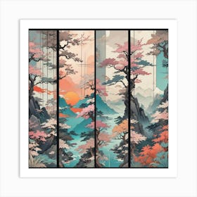 Asian Landscape Painting Art Print