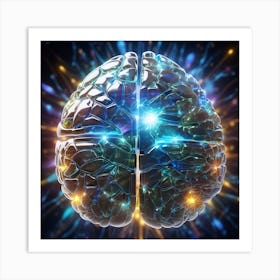 3d Rendering Of A Brain 5 Art Print