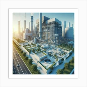 3d Rendering Of A Power Plant Art Print