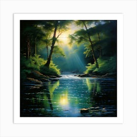 River In The Woods Art Print