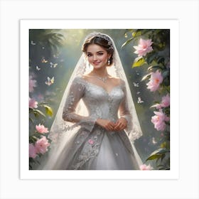 Beautiful Bride In A Wedding Dress Art Print