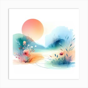 Watercolor Landscape 15 Art Print